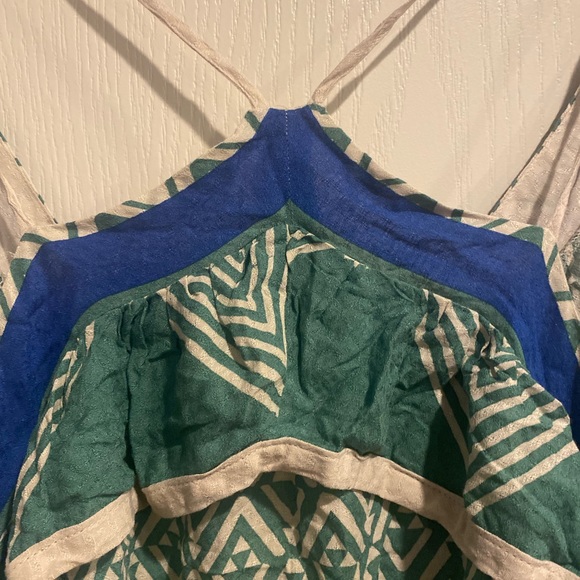 Free People - brand new beautiful top - green and blue - size x-small - Picture 6 of 10